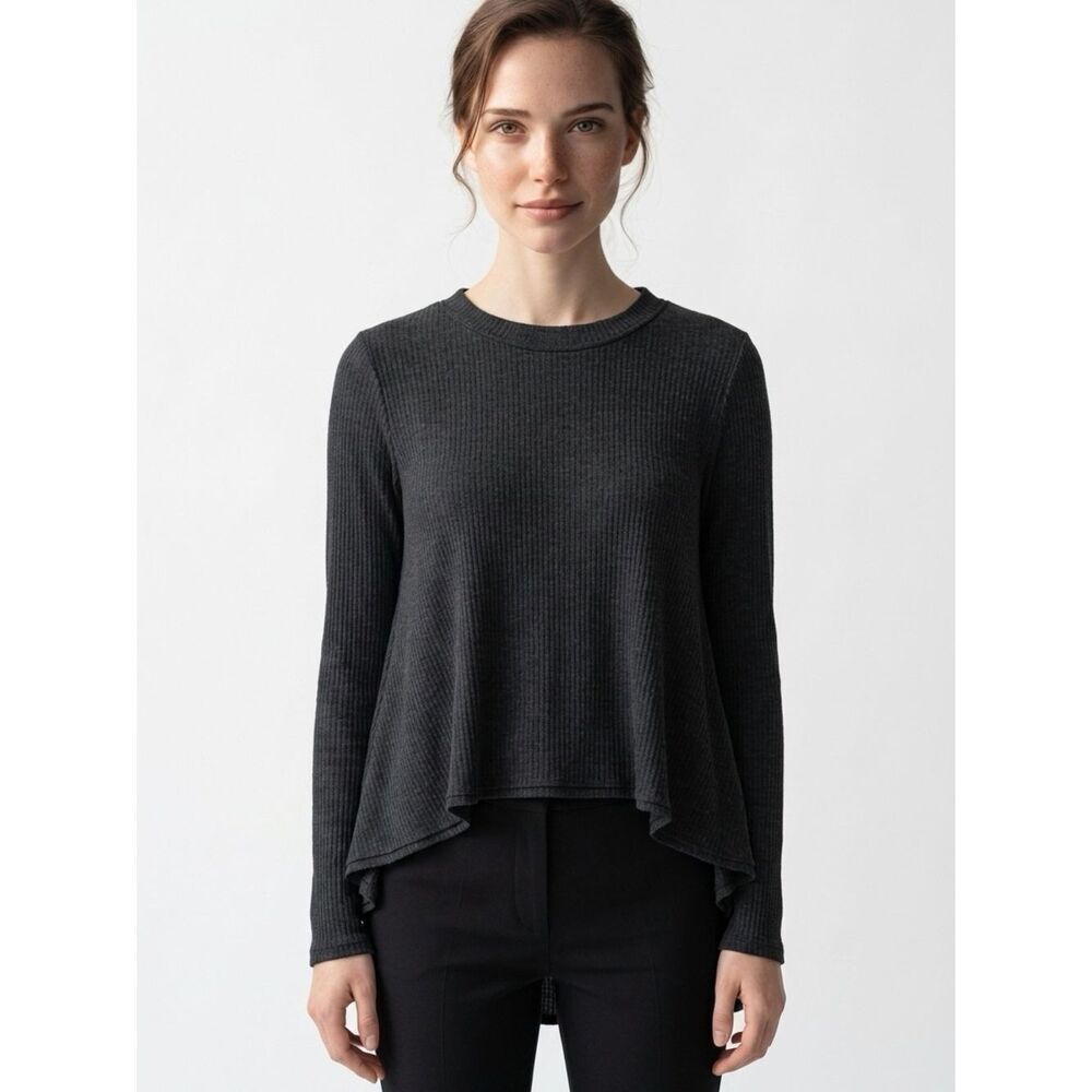 LULULEMON | Dark Gray Ribbed Mock Neck Long Sleeve Swing Top Women’s Size XS